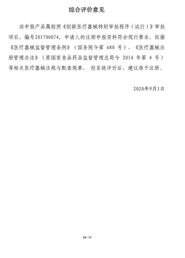 取栓支架注册技术审评报告14