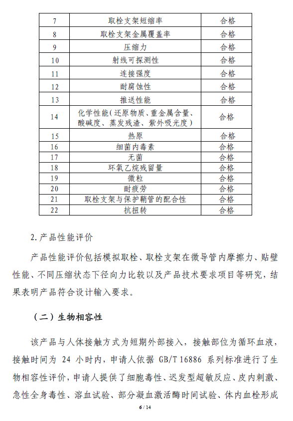 取栓支架注册技术审评报告6