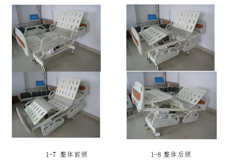 电动病床部分动作的体位示意图