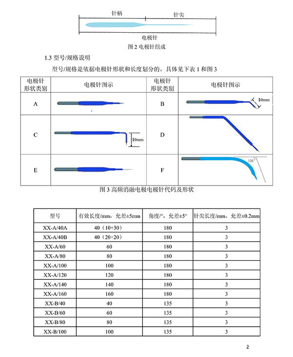 消融电极产品技术要求2
