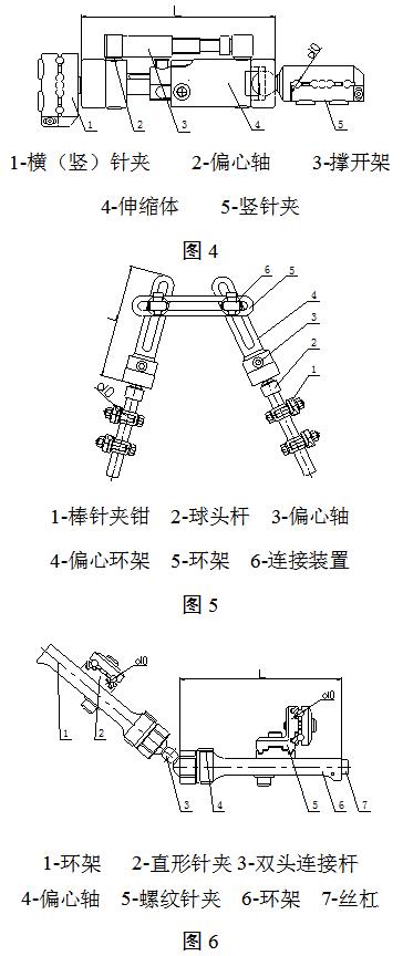组合式外固定支架的典型结构示意图