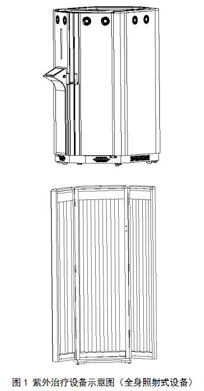 紫外治疗设备示意图（全身照射式设备）