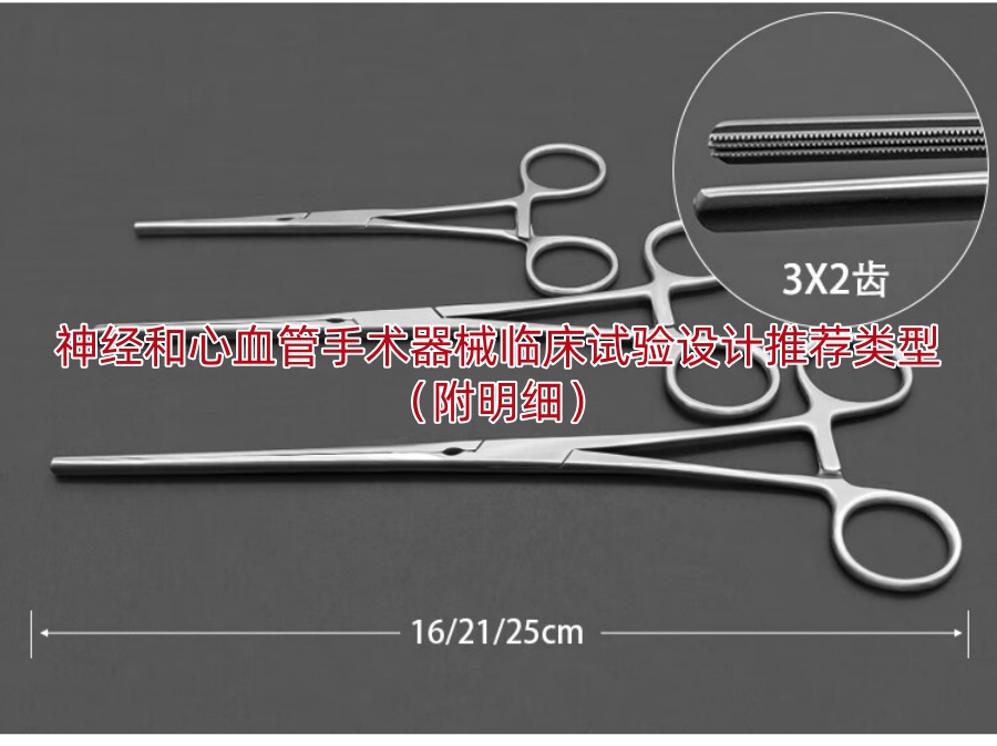神经和心血管手术器械临床试验设计推荐类型(附明细)