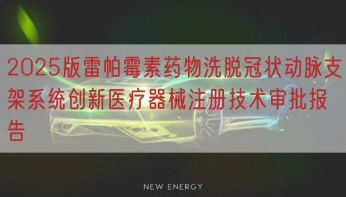 2025版雷帕霉素药物洗脱冠状动脉支架系统创新<a href=/medical/ target=_blank class=infotextkey>医疗器械注册</a>技术审批报告(图1)