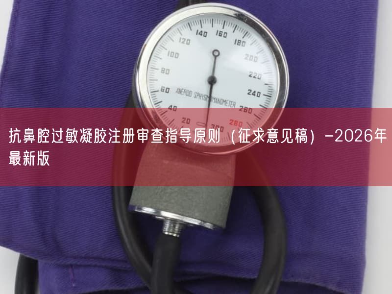 抗鼻腔过敏凝胶注册审查指导原则（征求意见稿）-2026年最新版(图1)
